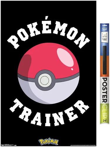 Miniatura 18 de Trends International Pokémon - Póster de pared de entrenador, 14.725 x 22.375 pulgadas, versión enmarcada de madera de granero