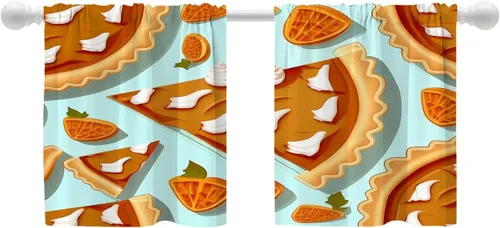 Miniatura 119 de Shrahala Cortinas de hojas de arce otoñales para ventanas de cocina, hojas rojas ardientes, fondo marrón, paneles de cortina de ventana de poliéster