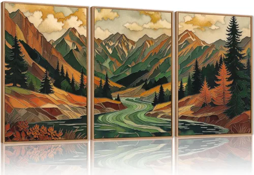 Miniatura 23 de HPINUB - Lienzo decorativo abstracto moderno para pared, juego de 3 impresiones artísticas enmarcadas, pintura de pared grande en blanco y negro, 16