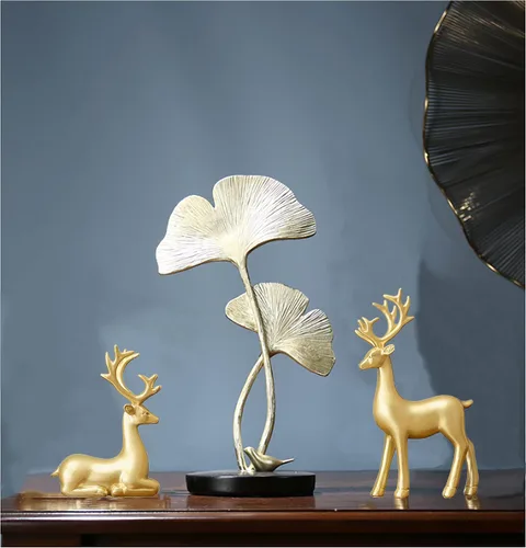 Miniatura 4 de FANTESTICRYAN Escultura de reno pequeño de resina, alce de reno de Navidad, 2 piezas, estatuas navideñas para decoración del hogar, sala de estar