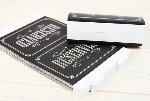 Miniatura 5 de Paquete de 20 letreros de mesa rústicos reservados – Señales reservadas para boda – Carteles de pizarra negra reservados – Accesorios de boda