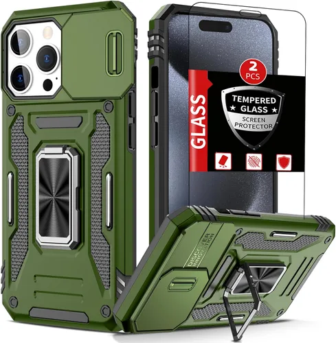 Miniatura 23 de Funda para iPhone 12 Pro Max con 2 protectores de pantalla, cubierta deslizante integrada para cámara para 12Pro Max, funda para teléfono