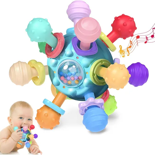 Juguetes de Dentición para Bebés Mordedores para Bebés de 0-6 Meses Juguetes para Bebés Niñas Regalos para 0 3 6 9 12 Meses, Sonajeros para Recién