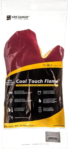Miniatura 18 de San Jamar KT0215 Kool-Tek Manopla de protección para horno para temperatura convencional Nomex, 15" de longitud, rojo