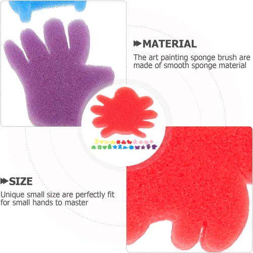Miniatura 4 de 24pcs Esponja Pintura Formas Animal Pintura Sellos Artesanía Esponjas (Color al azar)
