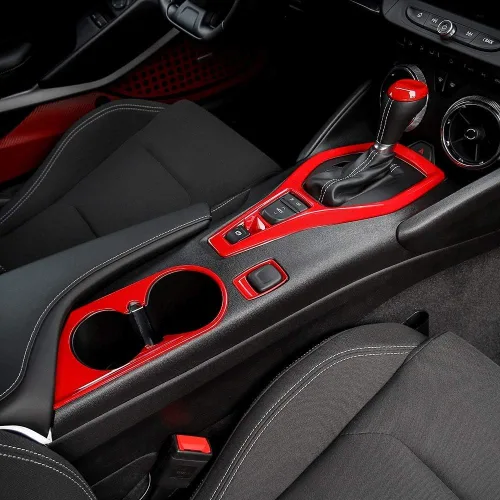 Miniatura 6 de CheroCar Cubierta decorativa del panel de cambios con adhesivo decorativo para tablero de instrumentos para Chevrolet Camaro 2016+, accesorios