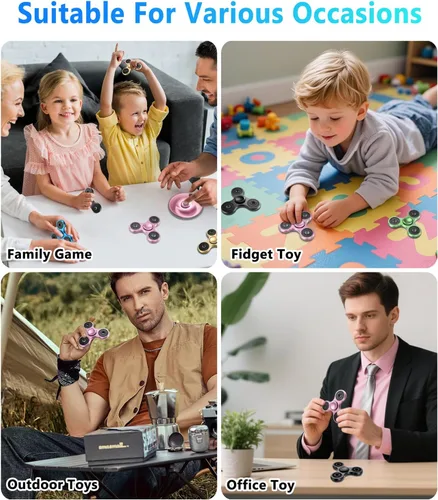 Miniatura 5 de ATESSON Fidget Spinner Toy Ultra Durable Acero Inoxidable Rodamiento de Alta Velocidad 2-5 Min Spins Material Metal Precisión Spinner EDC ADHD