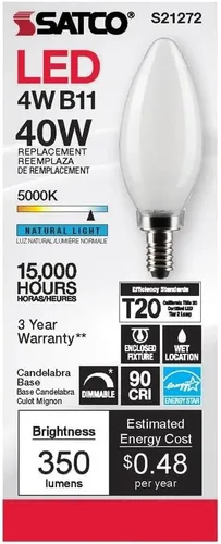 Miniatura 5 de Satco S21272 4B11/LED/950/FR/120V/E12-paquete de 6