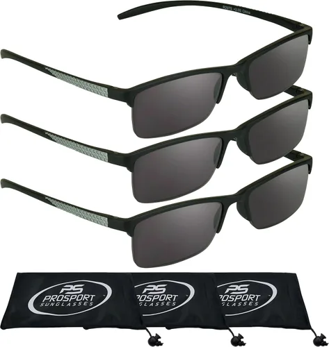 proSPORT Gafas de lectura tintadas para lectores de gafas de sol semi sin montura cuadrada para hombres y mujeres, no bifocales