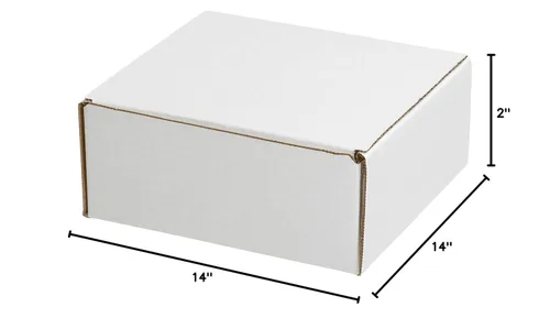 Miniatura 7 de Aviditi Cajas de correo de literatura blanca, 14 x 14 x 2 pulgadas, paquete de 50, a prueba de aplastamiento, para envío, correo y almacenamiento