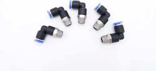 Miniatura 11 de Empuje para conectar conexión de tubo de 1/4" OD x 1/8" rosca NPT macho, codo neumático macho de aire línea de agua de aire de 90 grados codo