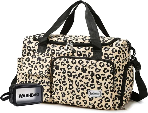 Miniatura 45 de Bolsa de Gimnasio Pequeña para Mujer, Bolsa de Lona de Viaje, Bolsa de Fin de Semana con Compartimento para Zapatos