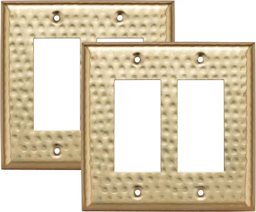 Miniatura 23 de Monarch Abode placa de pared basculante de una banda, placa de pared de cobre puro martillado a mano para un solo interruptor, cubierta decorativa
