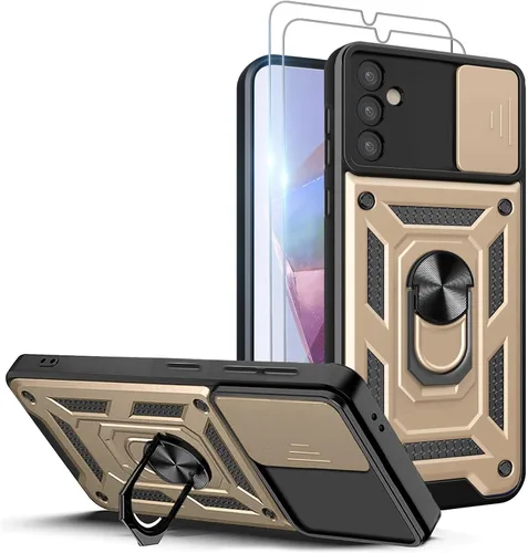 Miniatura 20 de Funda para teléfono Galaxy A06 4G: con protector de pantalla de 2 piezas, cubierta deslizante para cámara y soporte multiángulo para Samsung Galaxy