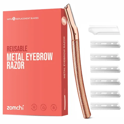 Miniatura 13 de ZOMCHI Maquinilla de afeitar para cejas, afeitadora facial para mujeres y hombres, recortadora de cejas con cubierta de precisión, afeitadora facial