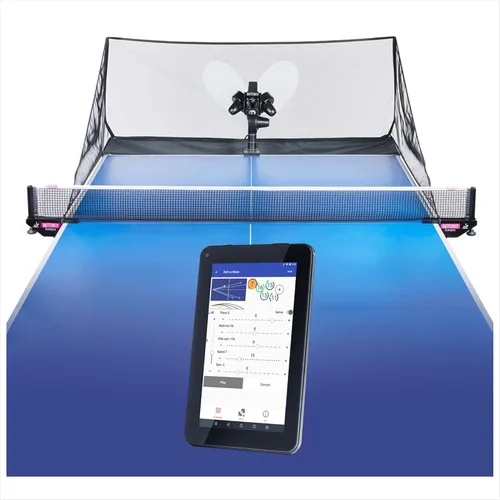 Butterfly Amicus Prime - Robot de tenis de mesa | El mejor lanzador de pelotas para tu mesa de ping pong | Bolsa de transporte gratis, control