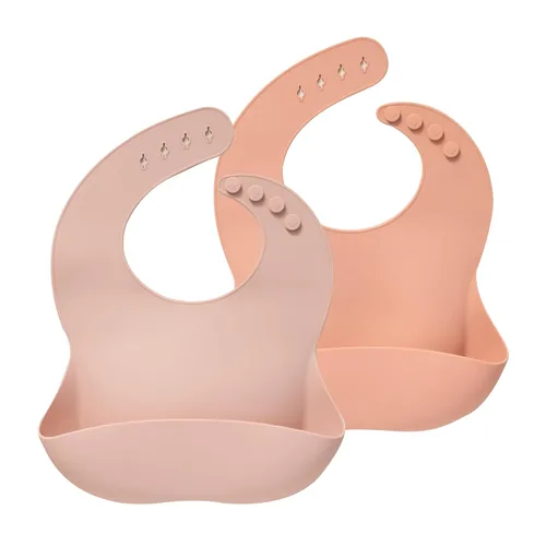 Miniatura 11 de Moonkie Juego de 2 baberos de silicona para bebés, sin BPA, impermeables, para comer, baberos de silicona suaves y ajustables para bebés de 6 a 12