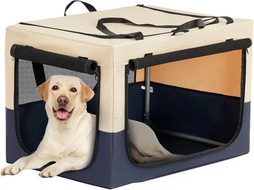 Miniatura 23 de PETSFIT Jaula portátil suave de 26 pulgadas para perros – Marco resistente en espiral patentado, perrera plegable para perros pequeños, 3 puertas