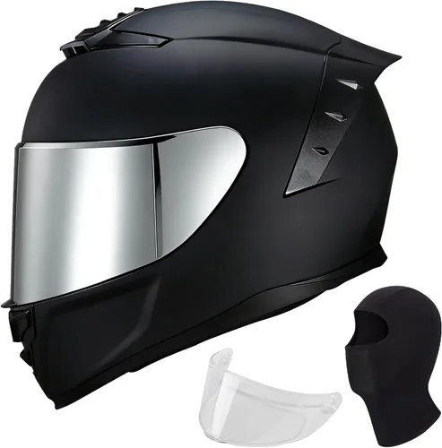 Miniatura 12 de Casco de motocicleta de cara completa, cascos para motocicleta de adultos, MG611, casco de motocicleta de carreras de calle con visera negra
