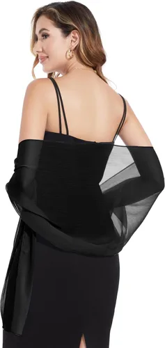 Bufandas y envolturas de chal para mujer, para vestidos de fiesta de noche, transparentes, suaves, sedosos, de gasa, para boda o novia