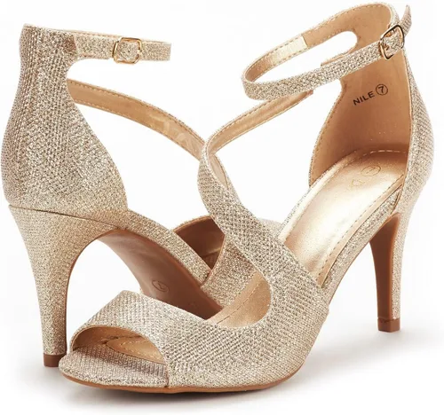 Miniatura 2 de Dream Pairs Nile Sandalias modernas de tacón tipo stiletto, con puntera abierta, para mujer