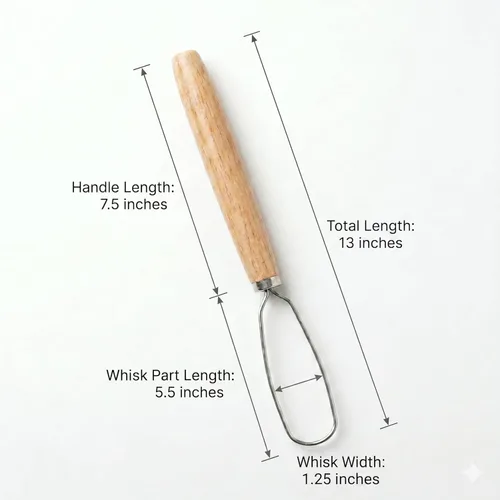 Miniatura 4 de Jar Whisk Stainless Steel with Wooden Handle For Sourdough Starter, Peanut Butter, Almond Butter, Cashew Butter, Protein Shakes, Tahini, Yogurt