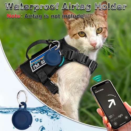 Miniatura 6 de Arnés táctico para caminar, chaleco ajustable a prueba de escapes para gatos grandes, chaleco transpirable de fácil control con asa, parches Molle