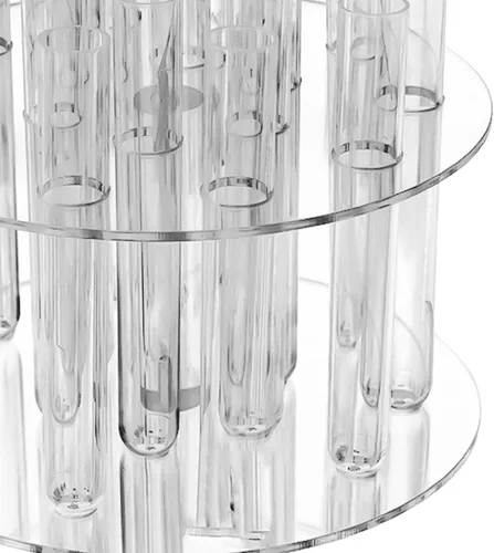 Miniatura 4 de Fenteer Jarrón de tubo de ensayo hidropónico, soporte hidropónico para plantas, florero transparente con 16 tubos de ensayo, florero artístico