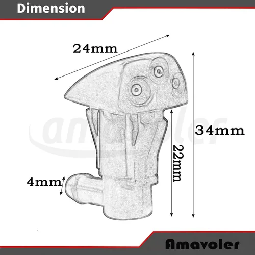 Miniatura 2 de Boquilla para limpiaparabrisas Accesorio de posventa para Hyundai Tucson 2006-2009. OEM #: 986302E500 (2 piezas)