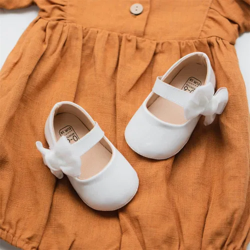 Miniatura 4 de Miamooi Zapatos de vestir de boda para bebés y niñas, zapatos de ballet con lazo de princesa Mary Jane, zapatos planos para primeros pasos, zapatos