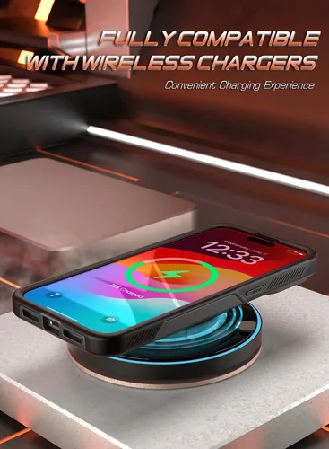 Miniatura 4 de Poetic Neon Series - Funda compatible con iPhone 15 Pro de 6.1 pulgadas (versión 2023), funda protectora de doble capa, resistente, resistente, Negro
