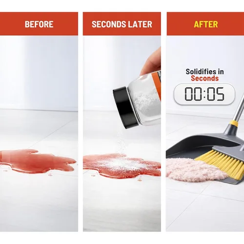 Miniatura 2 de SMELLEZE Limpieza de residuos de sangre y líquidos corporales súper absorbente, solidificador y desodorante: 2 lb. Los gránulos absorben sangre