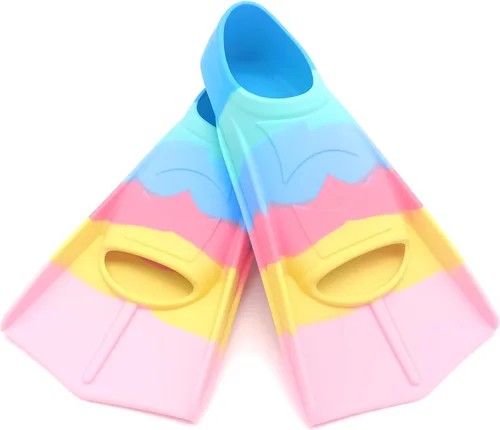 Miniatura 14 de Swimming Training Fins,Kids Swim Fins,Comfortable Swimming Flippers Suitable for Children,Beginners,Girls,Boys,Adults BB-arco iris colorido