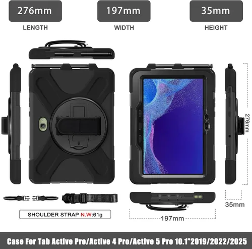 Miniatura 6 de Funda para tableta con función de atril, correa de mano y correa para el hombro (funda para iPad 2/3/4)