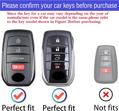 Miniatura 2 de para llavero Toyota, funda protectora de TPU suave con llavero de cuero para Venza 2019-2024, Grand Highlander, Land Cruiser, RAV4 Prime, Fortuner