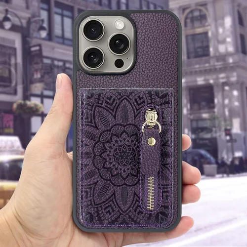 Miniatura 6 de Harryshell Funda compatible con iPhone 15 Pro Max con ranuras para tarjetas [con capacidad para hasta 6 tarjetas] Función de atril, bolsillo