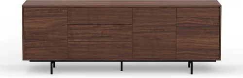 Miniatura 4 de Glenwillow Home Atlas Highboy - Mueble y aparador de TV moderno de 78 x 28 pulgadas, marco de nogal, puerta y cajones de nogal, base negra
