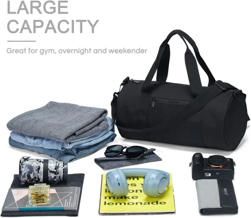 Miniatura 7 de Pequeña bolsa de gimnasio para mujeres y hombres, bolsa de deporte de fitness, bolsa de entrenamiento ajustable, correa de hombro desmontable