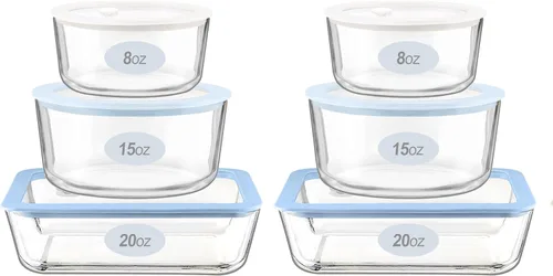 Miniatura 16 de Juego de recipientes de vidrio para alimentos Urban Green con tapa de vidrio, 4 paquetes, recipientes de almacenamiento de alimentos con tapa Verde