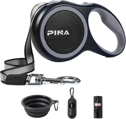 Miniatura 16 de PINA Correa retráctil para perro, correa de perro de 10 pies para perros pequeños de hasta 33 libras, cinta de nailon reflectante fuerte sin enredos
