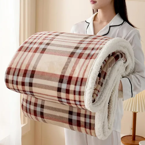 Miniatura 10 de Gracelife Manta de forro polar de sherpa para sofá, manta suave y mullida cálida para mujeres y hombres, manta gruesa y suave para cama individual