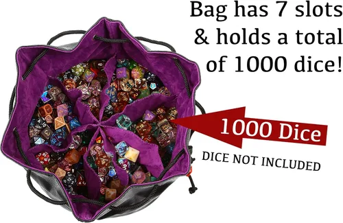 Miniatura 4 de Forged Dice Co. Pouch of The Endless Hoard Bolsa de Dados - Contiene Más de 1,000 Dados Poliédricos - Bolsa de Almacenamiento de Dados con 7