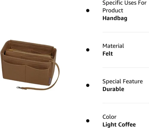 Miniatura 8 de ZTUJO - Organizador de bolsos de fieltro con cremallera metálica que se adapta a bolsos de mano y tote, especialmente diseñado para bolsos Speedy