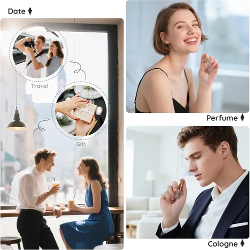 Miniatura 6 de Segbeauty Mini botella de perfume de viaje de 0.1 oz, atomizador de perfume de vidrio, pulverizador de colonia de viaje, botella de spray recargable