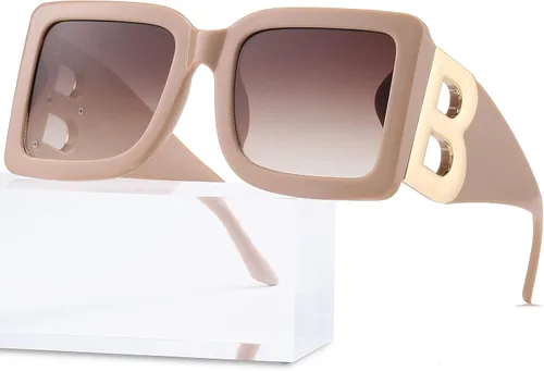 Miniatura 62 de PORADAY Gafas de sol cuadradas grandes de moda para mujeres y hombres, marco grueso negro de lujo, gafas de sol modernas con montura grande