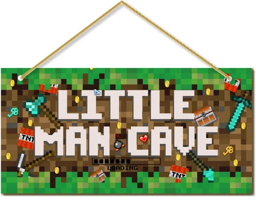 Miniatura 12 de Little Man Cave, decoración de habitación deportiva para niños, letrero de madera para puerta de bebé, decoración de pared para habitación de bebé