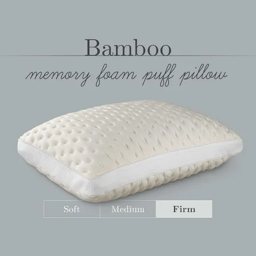 Miniatura 2 de Fabrictech International Almohada de espuma viscoelástica de bambú, soplos de espuma viscoelástica, Queen, firme (FTB912)