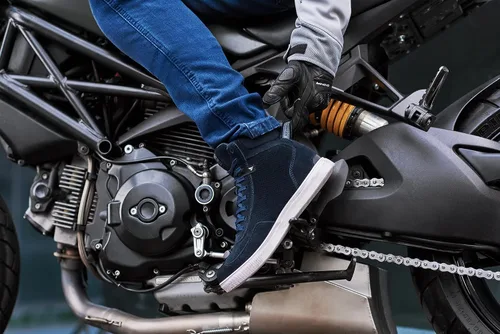 Miniatura 6 de SHIMA SX-2 EVO - Zapatos de motocicleta para hombre, transpirables, de cuero reforzado, zapatos para la calle con soporte para el tobillo, suela Azul