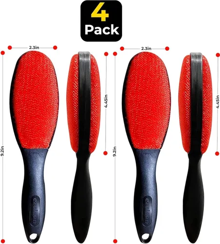 Miniatura 2 de ezclean Paquete de 4 cepillos de pelusa de color rojo para ropa, muebles, sofá, removedor de pelusas de mascotas para cepillo de ropa, cepillos