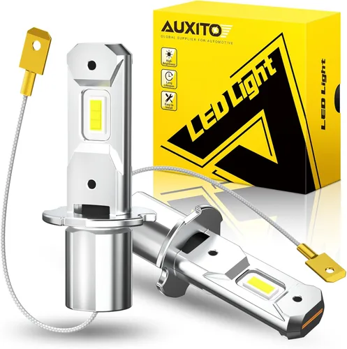 Miniatura 15 de AUXITO Bombilla LED H3 amarilla 3000K, 16,000 lúmenes, 600% súper brillante, 10 años de vida útil, tamaño 1:1 Plug-n-Play, instalación 100%
